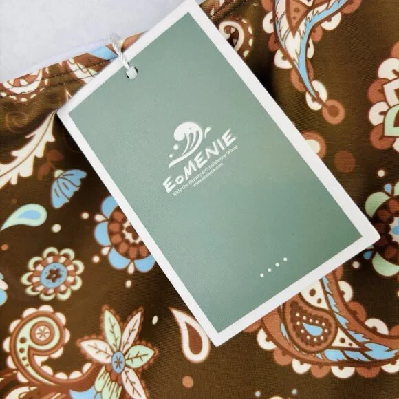 Eomenie One Piece Swimdress Swimsuit Size 2XL Tummy Control Brown Floral NWT - Picture 6 of 9